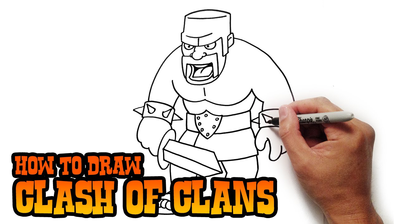 1280x720 how to draw clash of clans barbarian