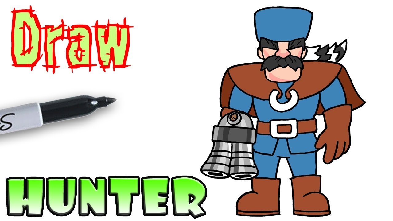 1280x720 how to draw the hunter clash royale