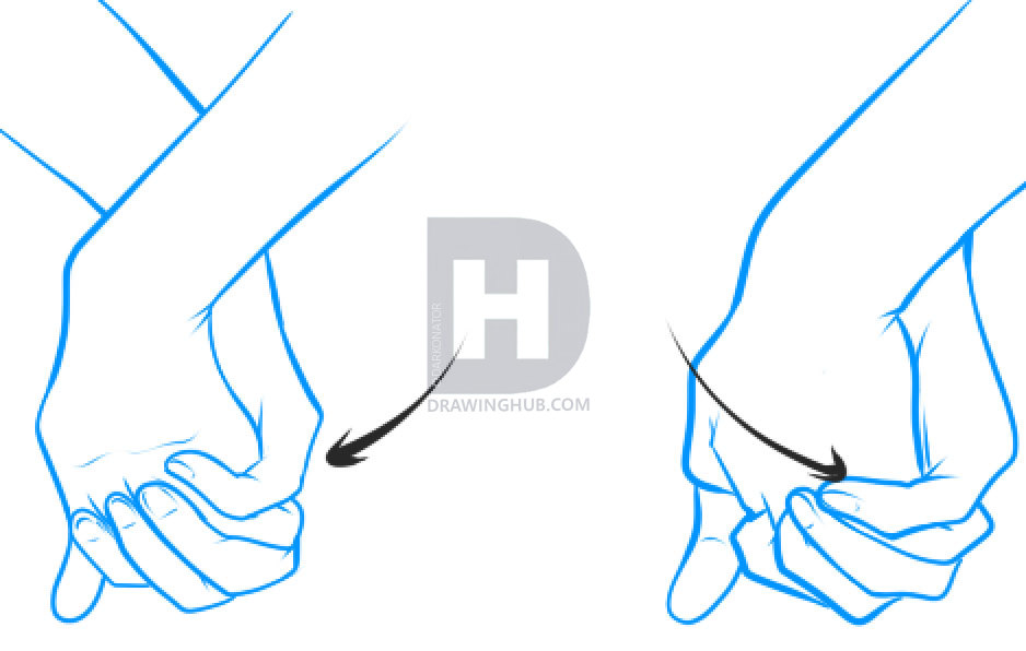 938x596 How To Draw Holding Hands, Step