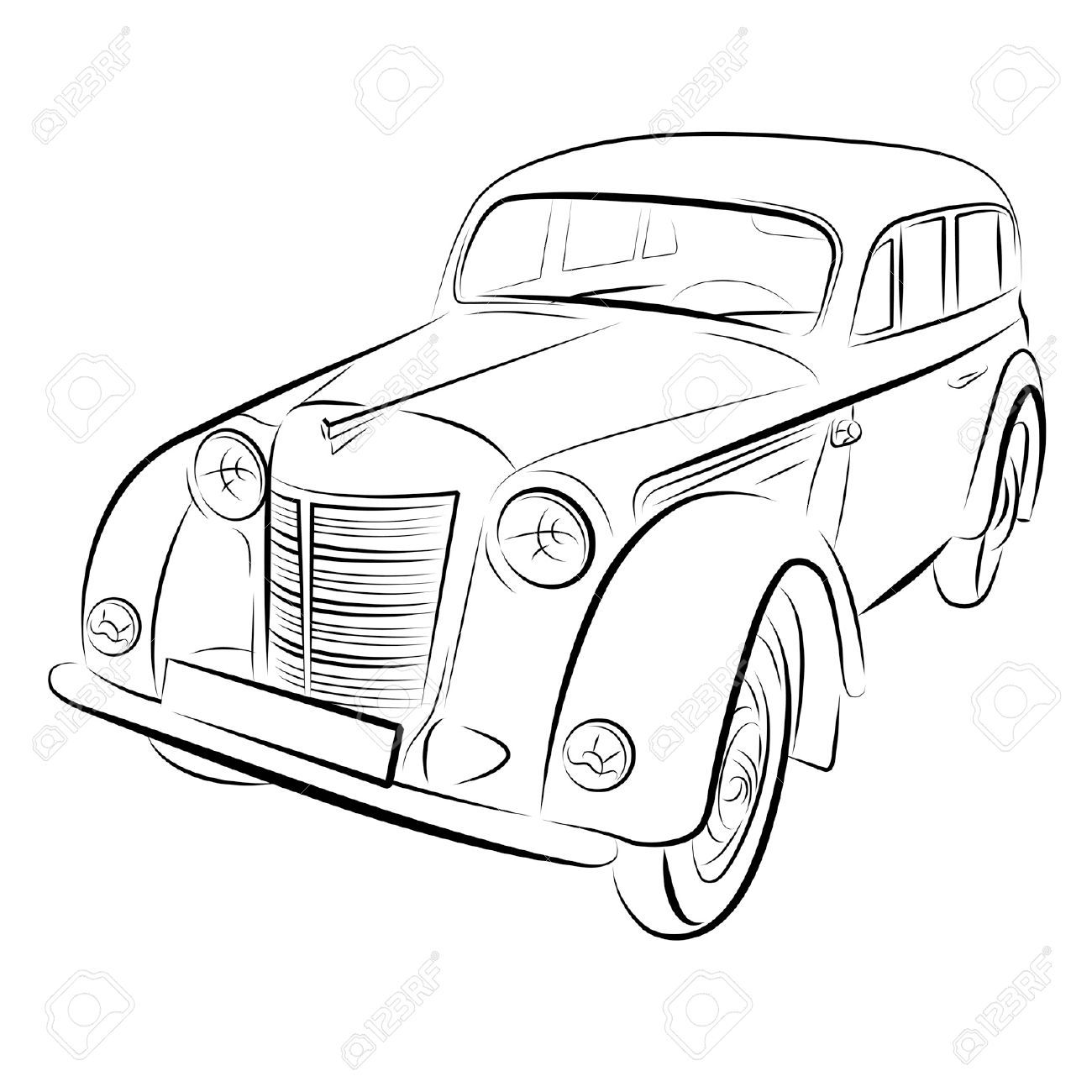 1300x1300 Huge Collection Of 'retro Car Drawing' Download More Than