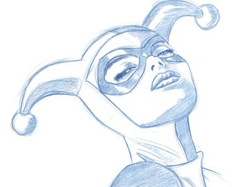 340x270 Harley Quinn Sketch Etsy