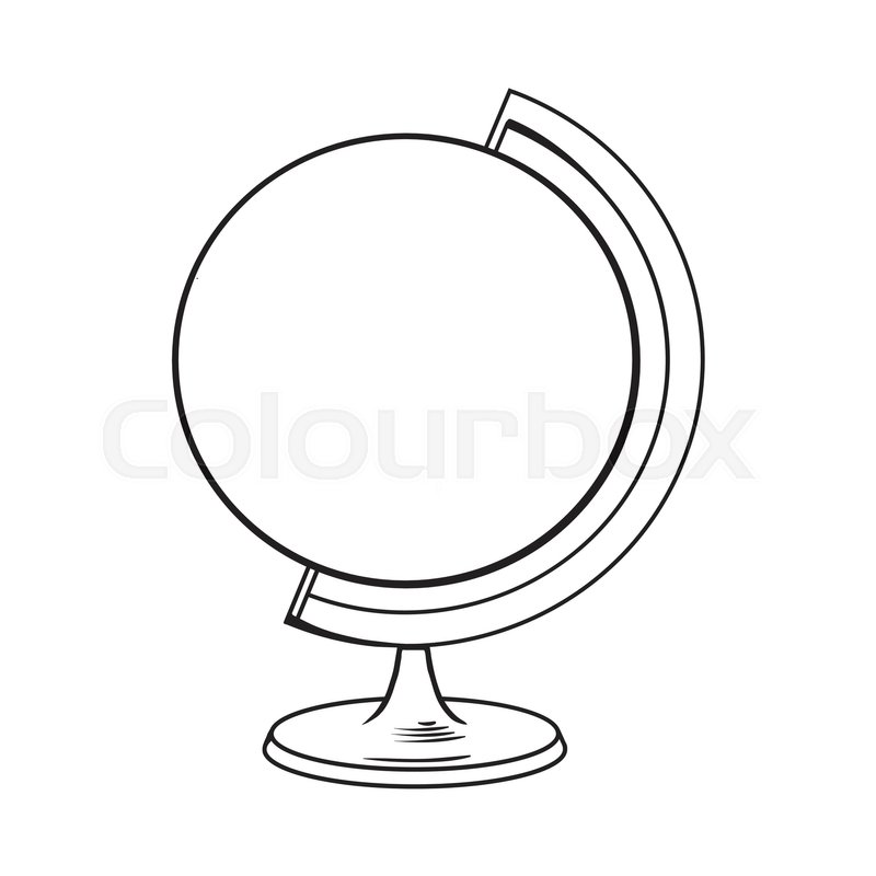 800x800 Hand Drawn School Classroom Globe, Stock Vector Colourbox