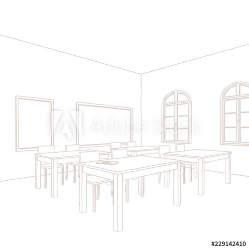 500x500 Sketch Drawing Of Classroom