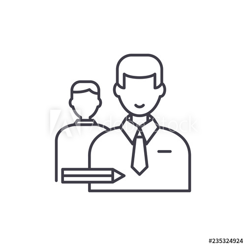 500x500 classroom line icon concept classroom vector linear illustration