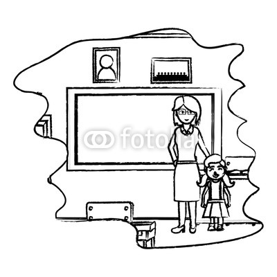 400x400 Grunge Teacher With Girl Student In The School Classroom Buy