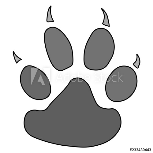 500x500 cat's paw vector illustration of a cat's paw with claws hand