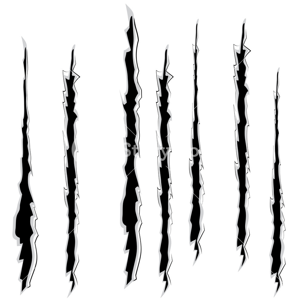 1000x1000 Cat Claw Scratches Marks Set On White Background Royalty Free