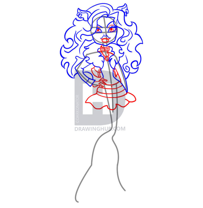 701x720 How To Draw Clawdeen, Step