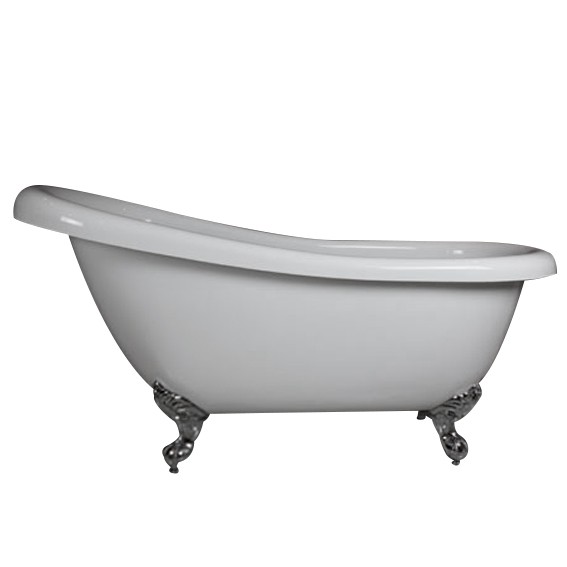 567x567 Lawson White Clawfoot Bath With Chrome Feet Highgrove
