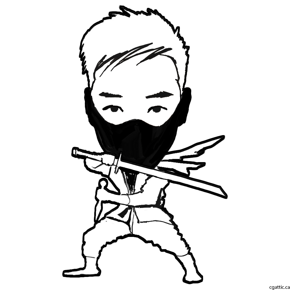 1000x1000 Cartoon Ninja Drawing In Steps With Photoshop