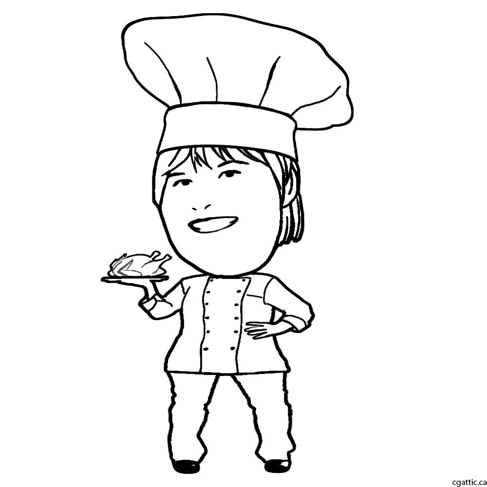 1000x1000 Cartoon Chef Drawing In Steps With Photoshop The Digital Art