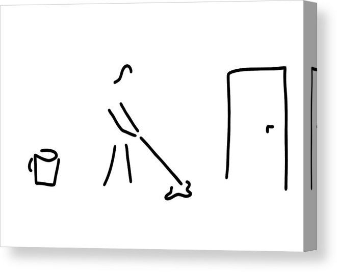 661x534 Cleaning Lady Building Cleaner Canvas Print Canvas Art