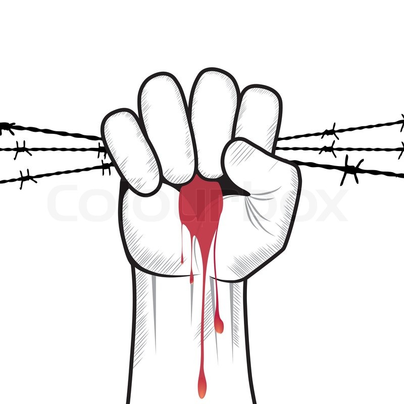 800x800 Clenched Fist Hand In Blood With Stock Vector Colourbox
