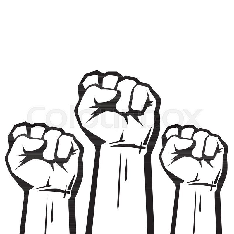 800x800 clenched fists raised in protest stock vector colourbox