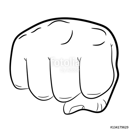 500x500 Clenched Fist Front View On White Background Of Vector