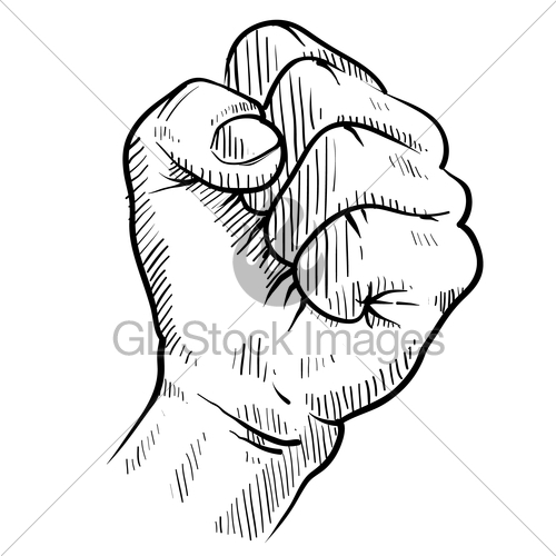 500x500 Clenched Fist Sketch Gl Stock Images