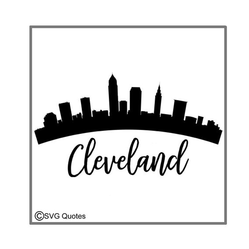 794x794 Dxf Cutting Cleveland Skyline For Cricut Explore Etsy