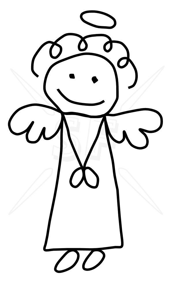 600x975 Click To Close Stick People And Other Art Angel Drawing, Stick