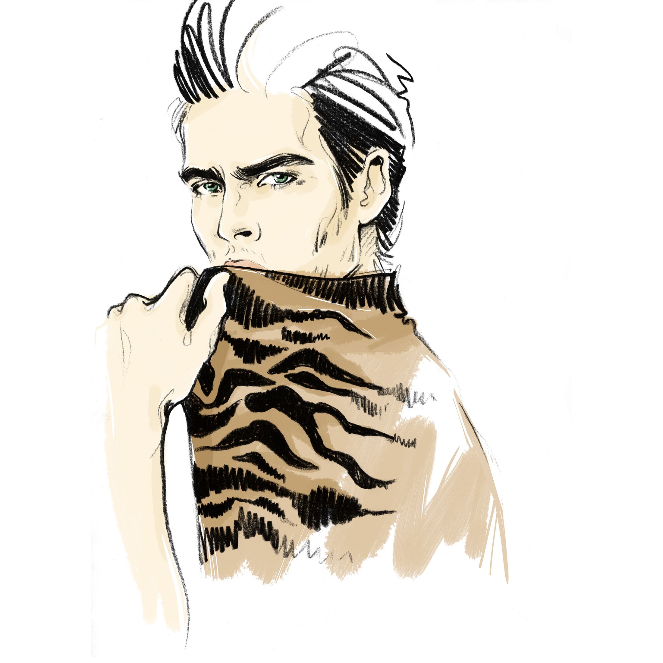 2200x2200 editorial illustration for tsum department store magazine client