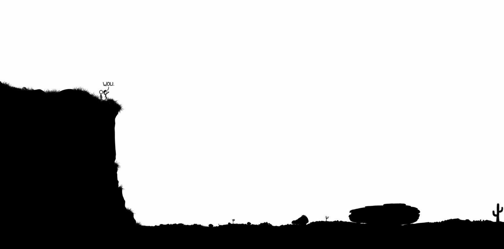 1731x857 Silhouette Drawing Cliff For Free Download
