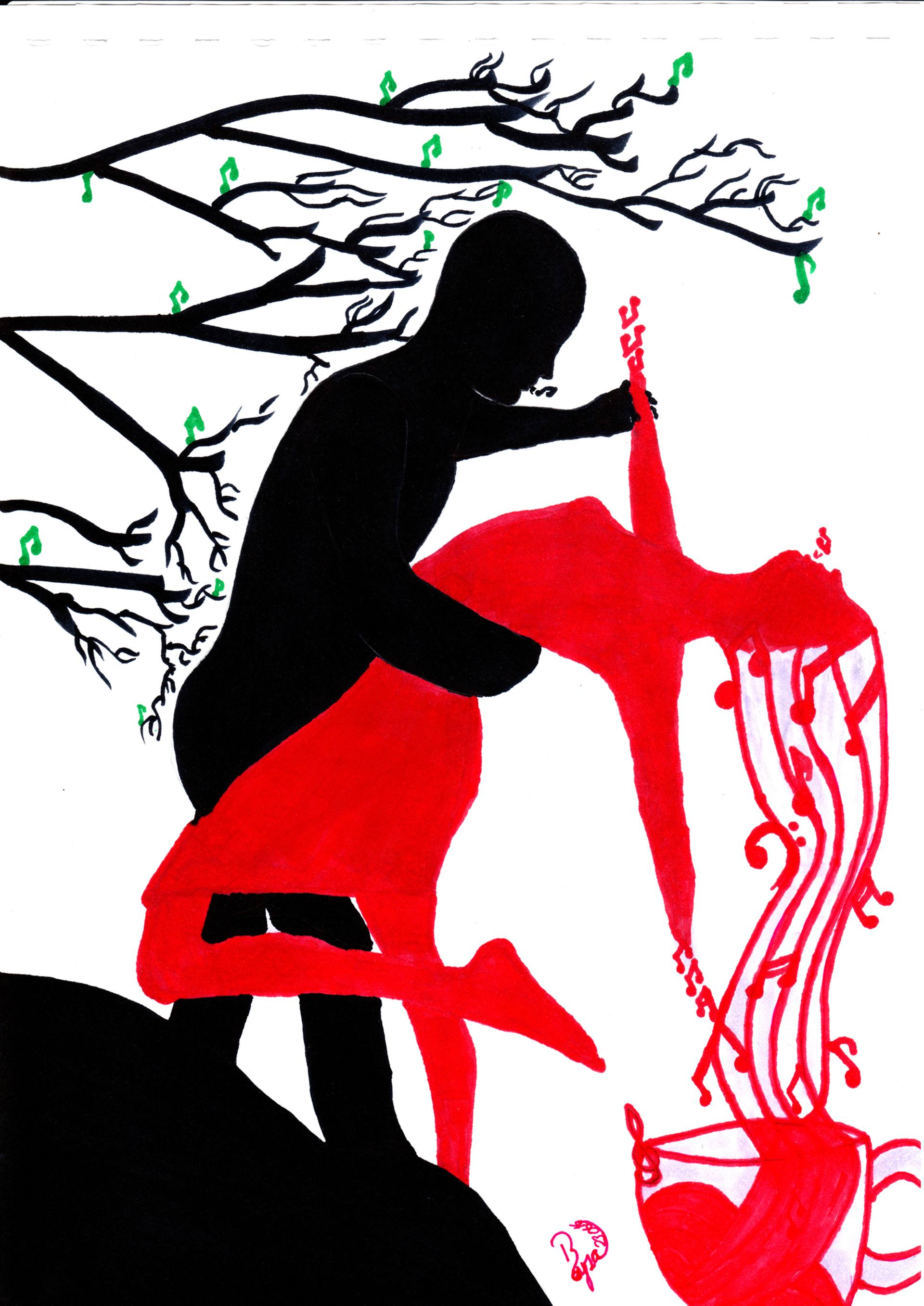 1920x2714 On The Edge Of Falling Off The Cliff Or Falling In Love Drawing