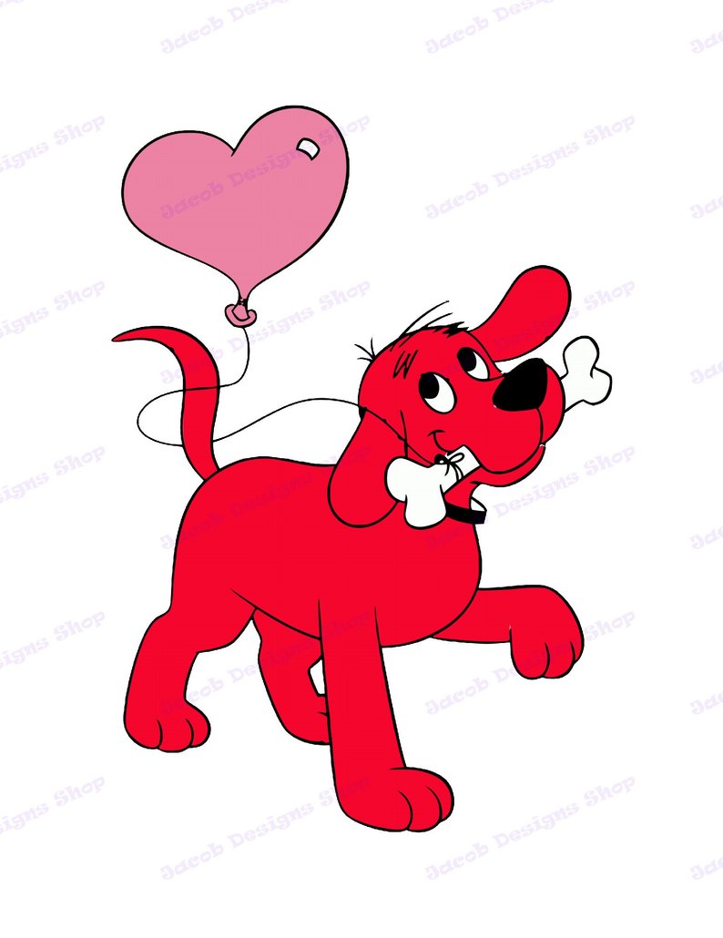 794x1030 Clifford The Big Red Dog With Balloon Dxf Cricut Etsy