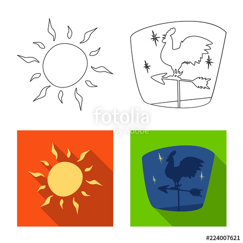 500x500 Vector Illustration Of Weather And Climate Symbol Collection