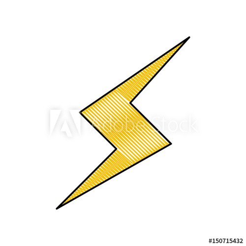 500x500 drawing thunderbolt power climate image vector illustration