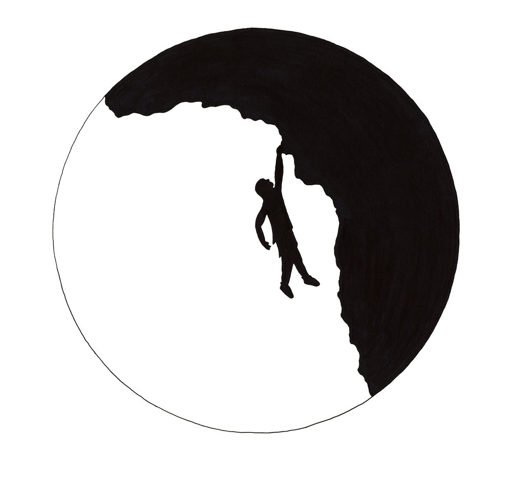 1000x933 rock climber silhouette drawing signed print kodiak art llc