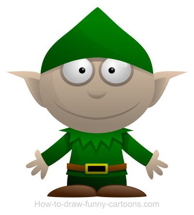 400x445 Drawing An Elf Cartoon Clinic Activities Cartoon Drawings