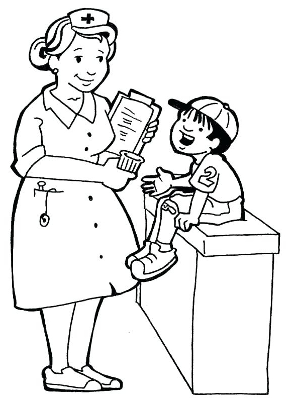 585x800 Nursing Coloring Books Nurses And Little Kids Coloring Pages