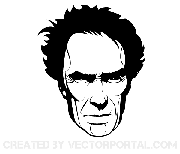600x513 clint eastwood vector portrait image