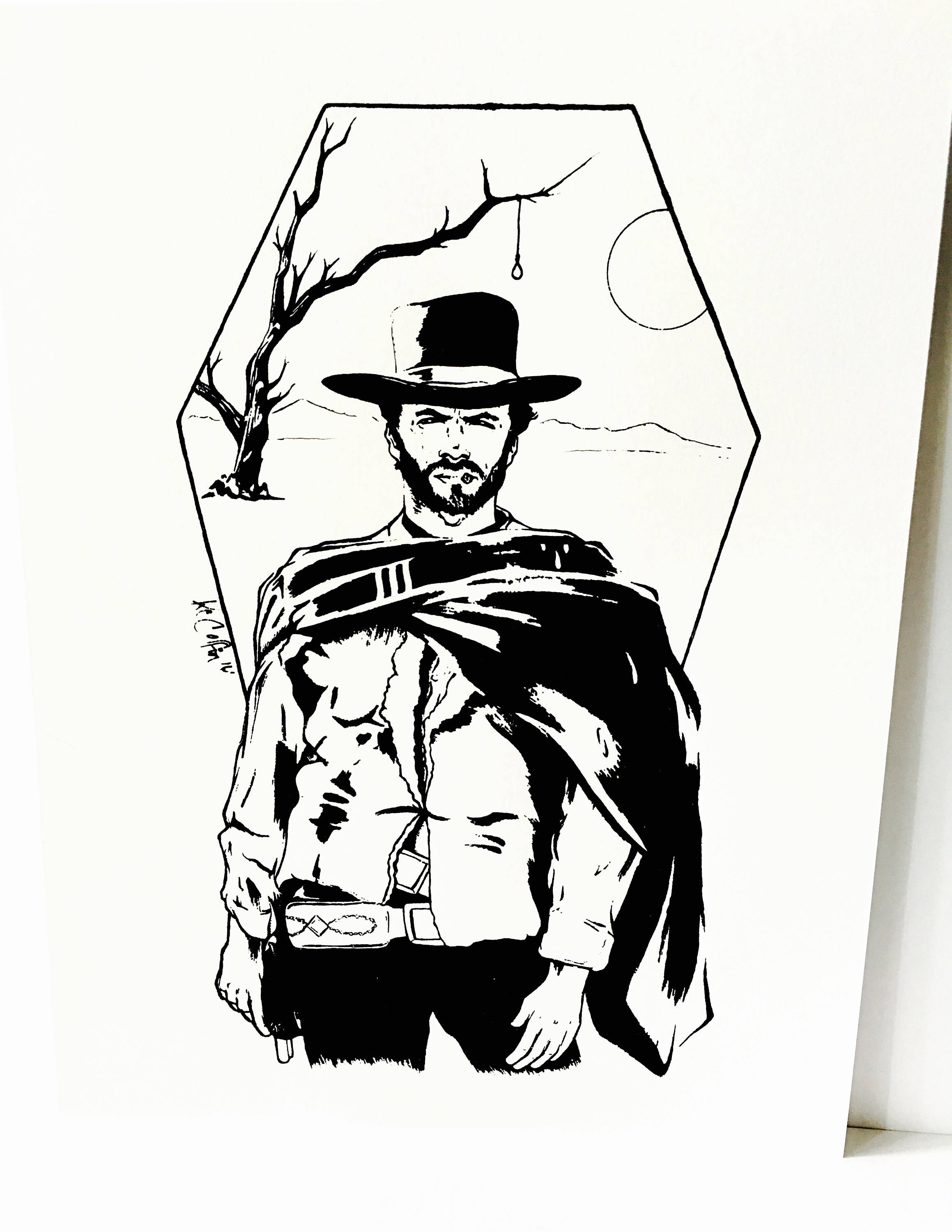 2318x3000 clint eastwood screenprinted art print etsy