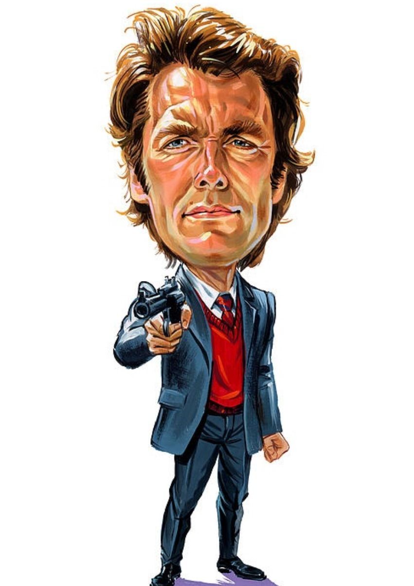 851x1203 harry callaghan clint eastwood caricatures caricature
