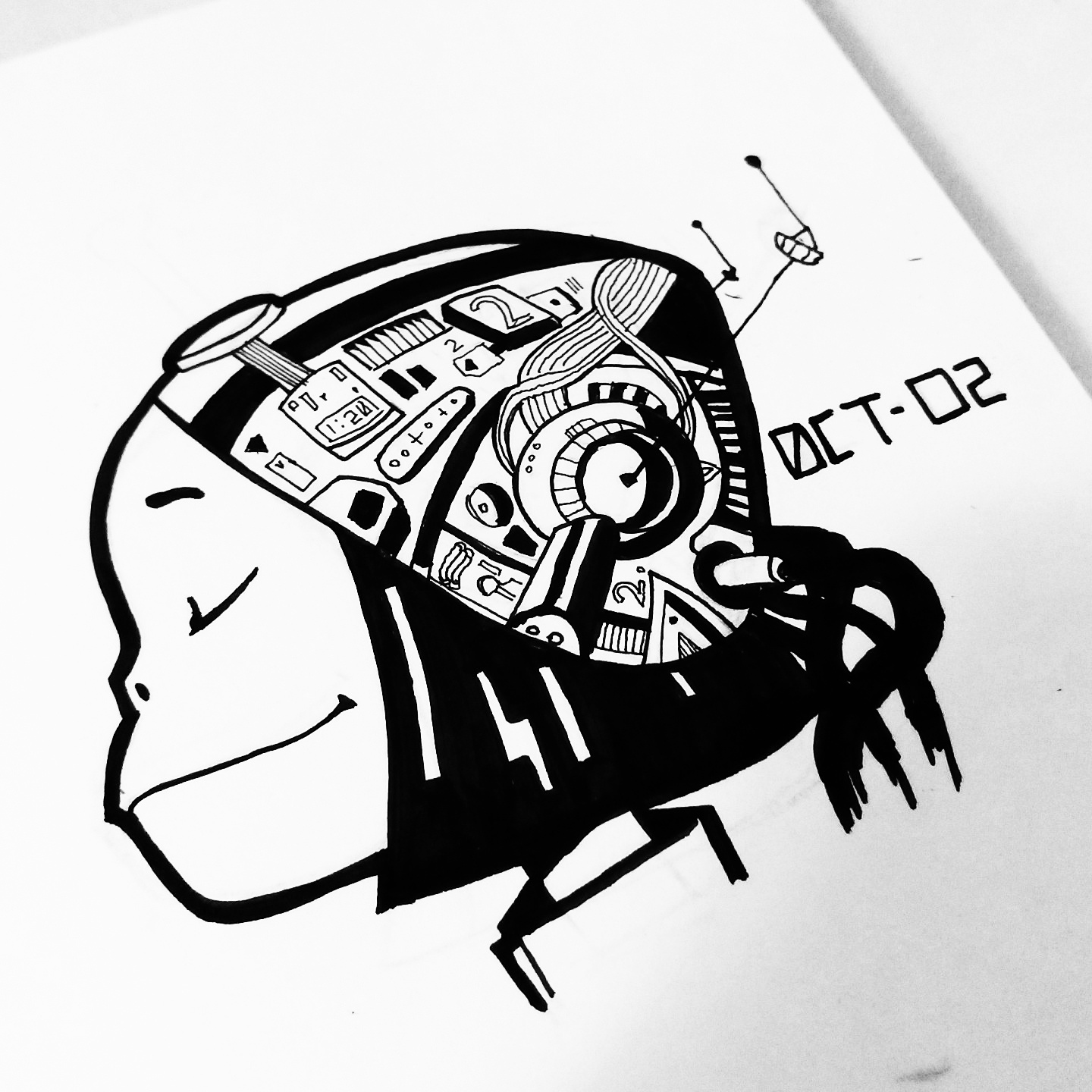 1440x1440 Loved The Seattle Concert And Decided To Draw Noodle For Inktober