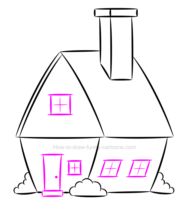 630x709 How To Draw A House Clip Art