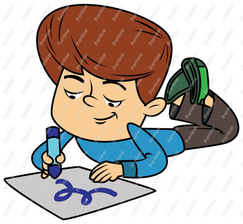 800x735 Boy Drawing Clipart