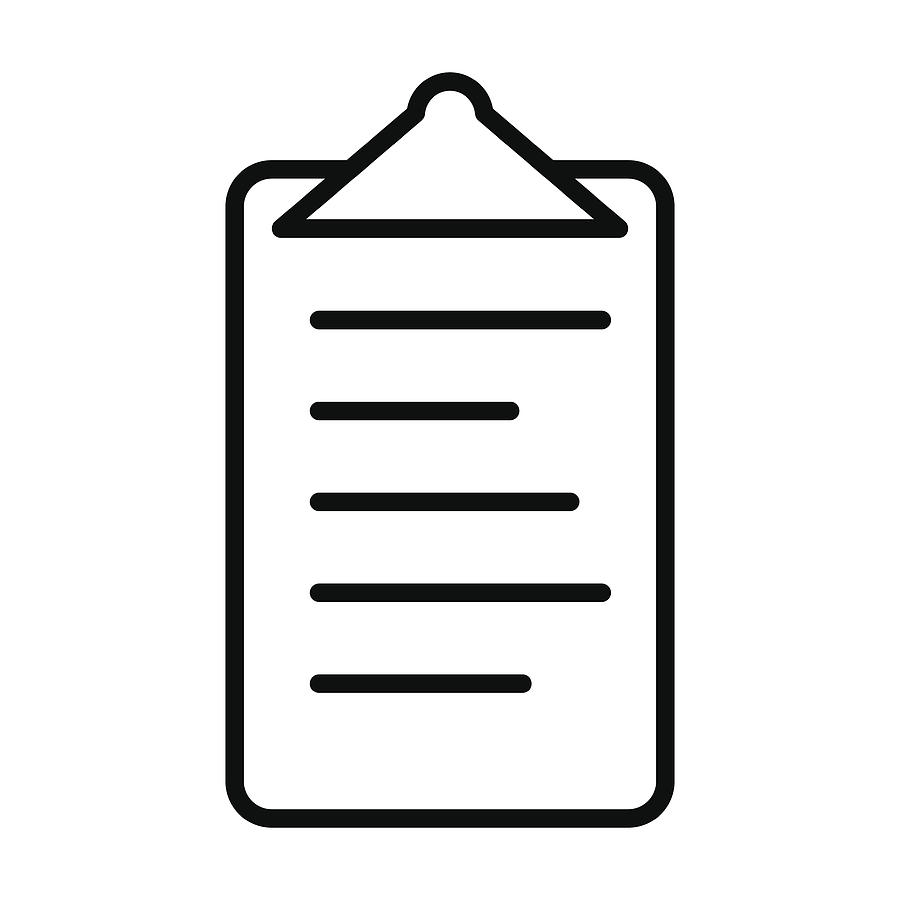 900x900 Checklist Line Icon Clipboard Symbol In Outline Style Vector