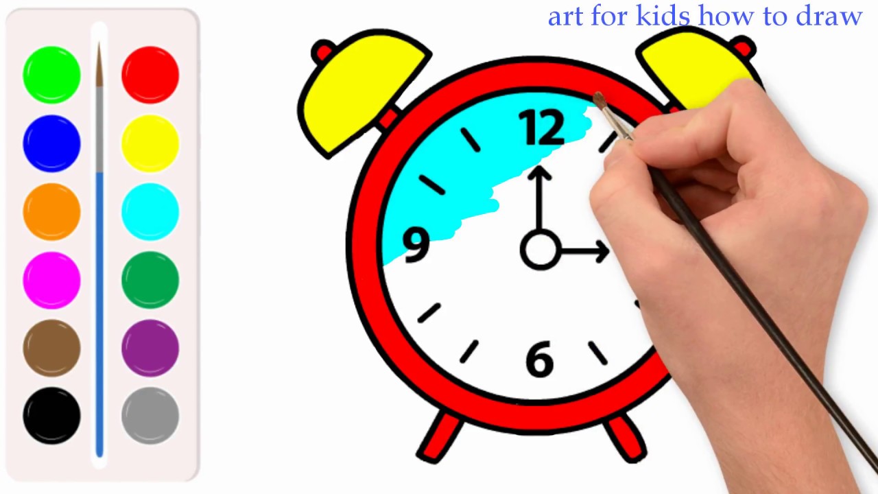 1280x720 Alrm Clock Drawing Coloring For Kids Coloring Pages For Children