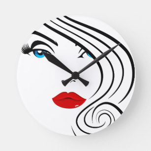 307x307 Face Drawing Wall Clocks Zazzle Uk