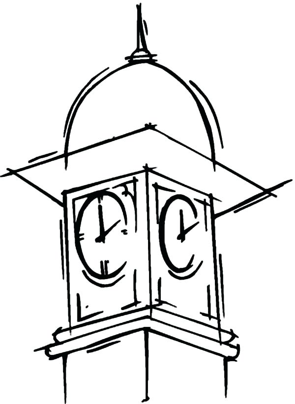 600x822 how to draw a clock big clock tower coloring pages draw clock face