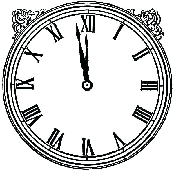 600x594 Coloring Pages Of Clock Faces