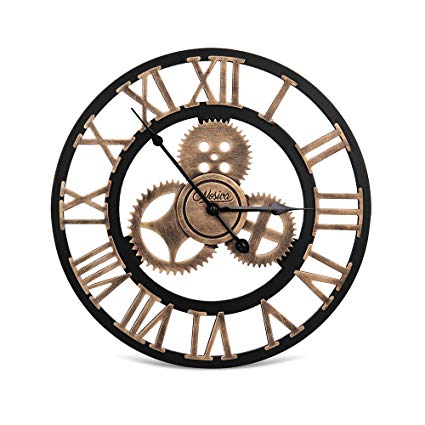 425x425 Nosiva Industrial Wall Clock Handmade Gear Clock