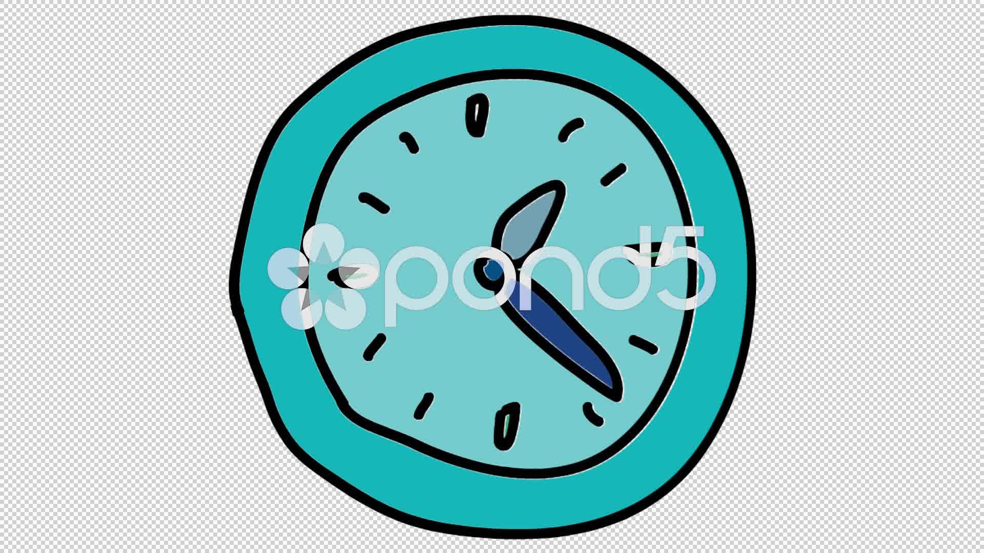 1920x1080 Wall Clock Line Drawing Illustration Animation Transparent