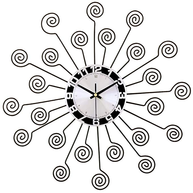 679x679 Wall Clock Silent Art Sweeping Movement Iron Living