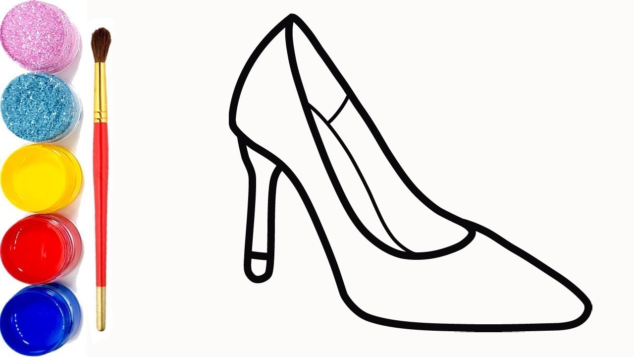 1280x720 glitter clogs coloring and drawing, learn colors for kids