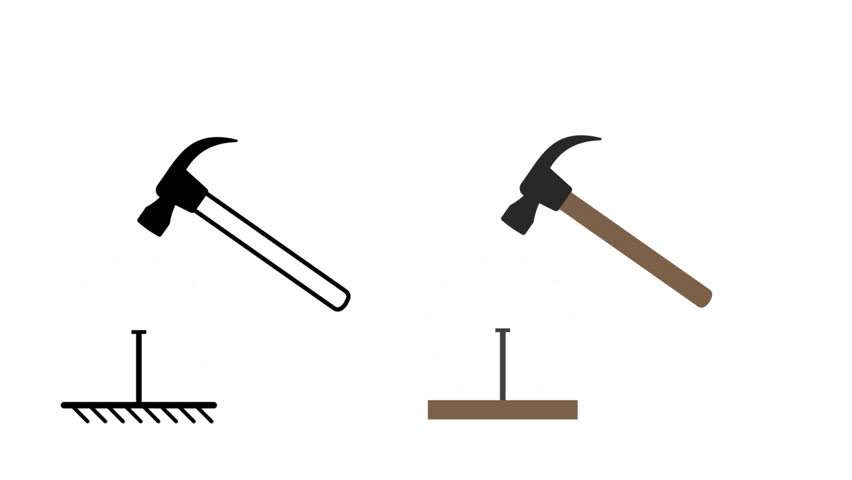 852x480 the hammer clogs the nail stock footage video