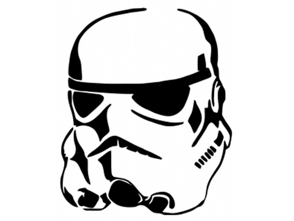 1000x750 White Clone Trooper Helmet Logo Decal Sticker Automotive