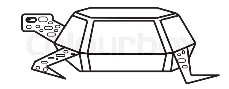 800x311 Print Turtle Vector Drawing Side View Stock Vector Colourbox