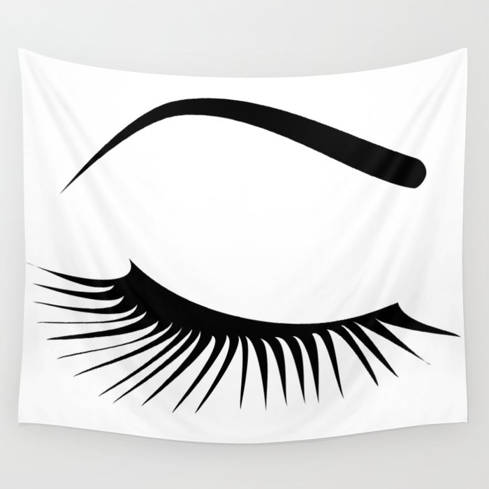 700x700 Closed Eyelashes Right Eye Wall Tapestry